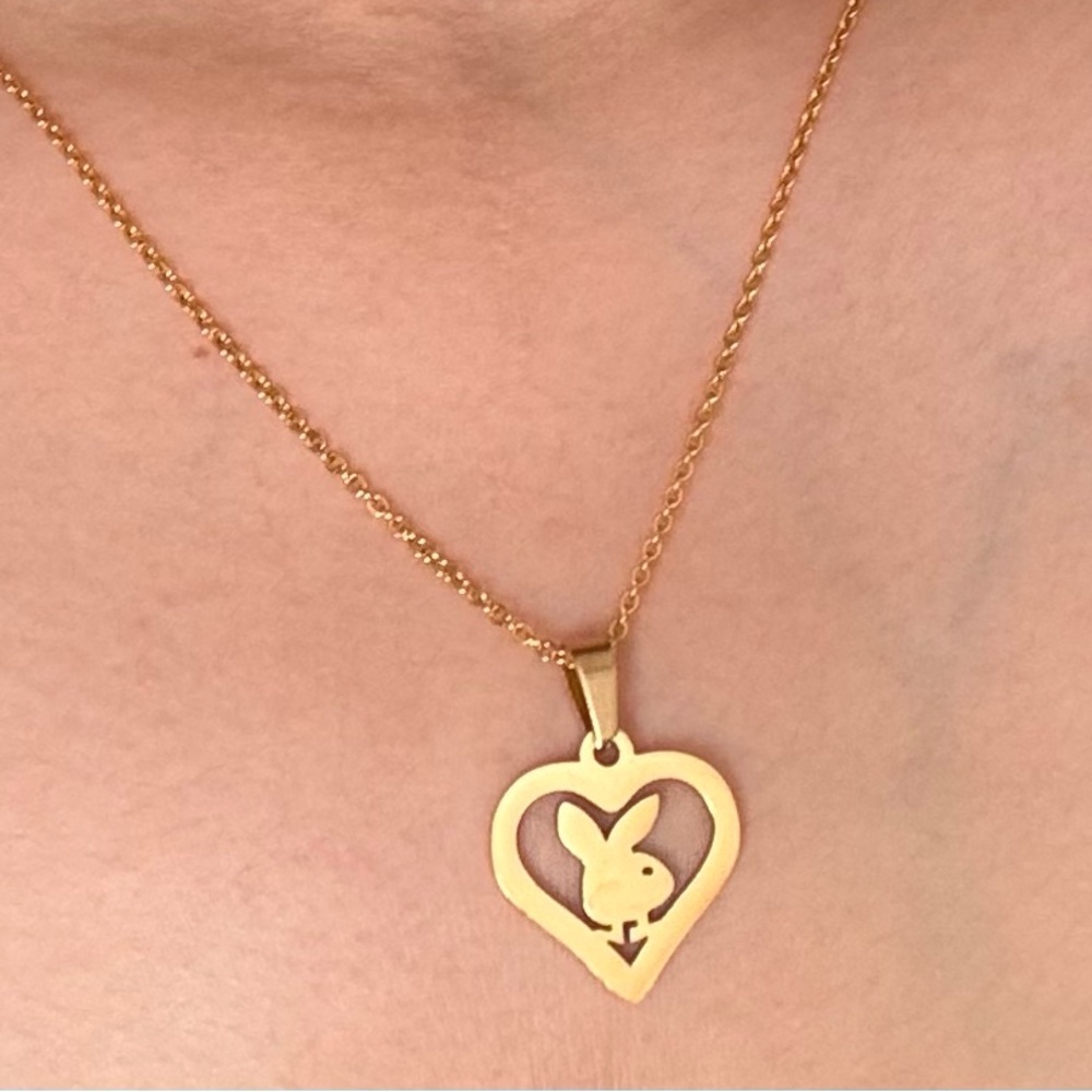 Stainless Steel Playboy Bunny Necklace